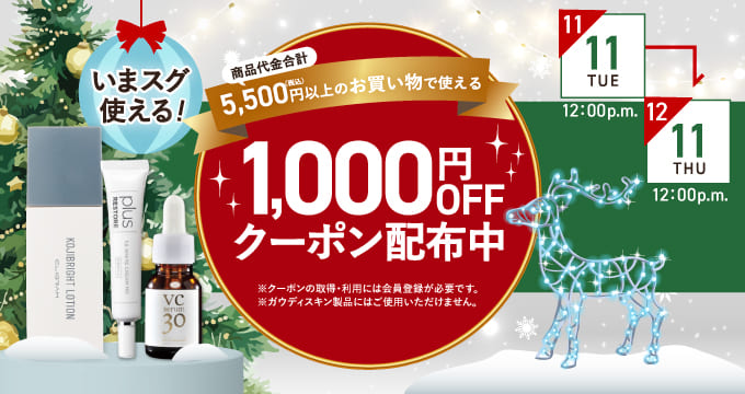 クリスマスキャンペーン1,000円オフクーポン