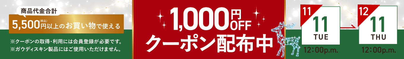 クリスマスキャンペーン1,000円オフクーポン